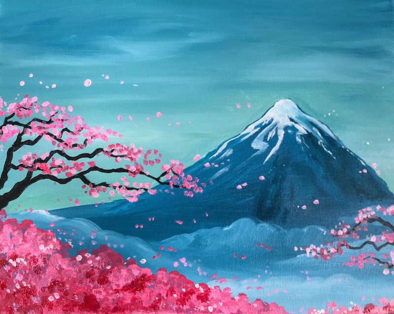 Fuji Blossoms | The Loaded Brush Paint & Sip | loadedbrushpdx.com