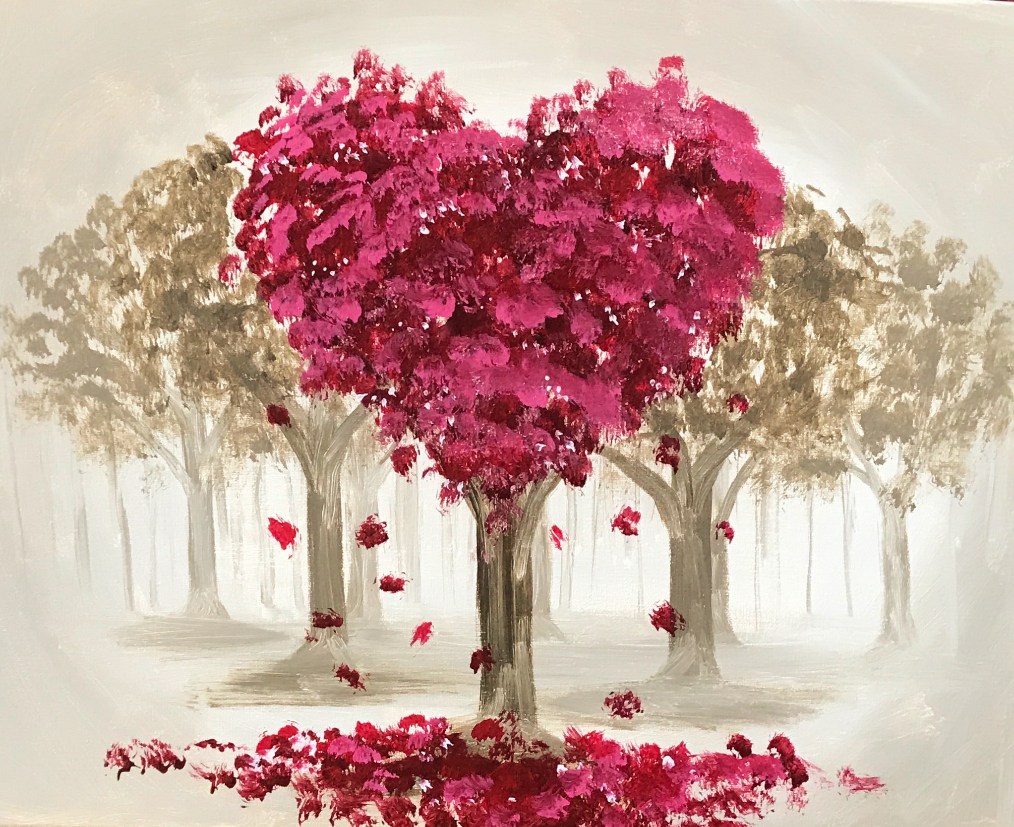 Love(ly) Trees | The Loaded Brush Paint & Sip Classes | loadedbrushpdx.com