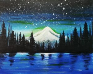 Trillium Lake | The Loaded Brush Paint & Sip Classes | loadedbrushpdx.com